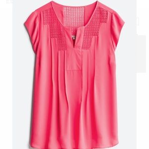 Estefany Lace Detail Split Neck Blouse